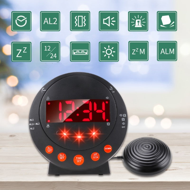 Loud Vibrating Alarm Clock with Bed Shaker